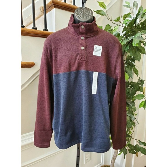Sonoma Other - Sonoma Men's Blue & Maroon 100% Polyester Long Sleeve Supersoft Sweater Size XL